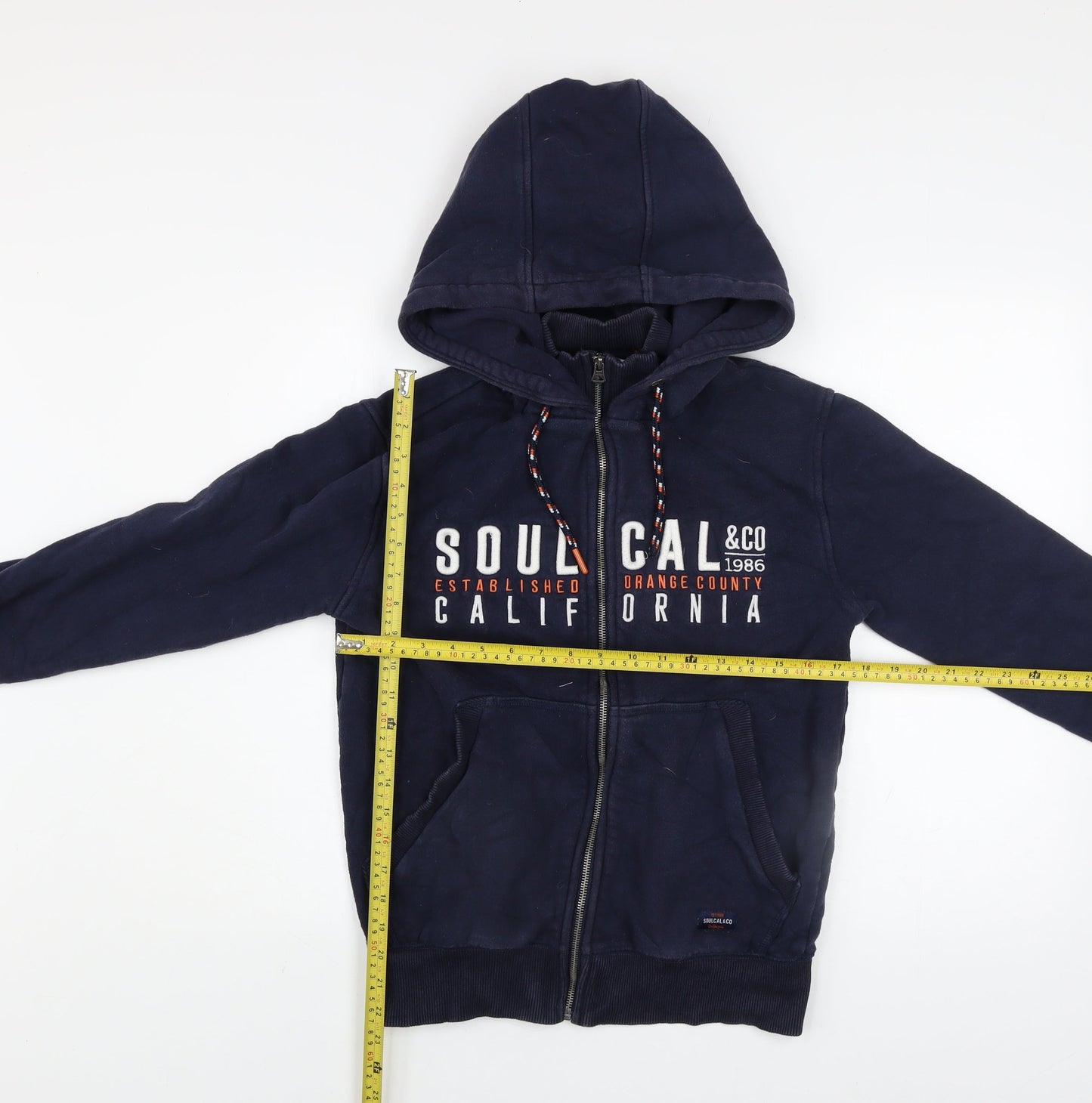 SoulCal & Co Men's Blue Hooded Full Zip Jacket Size S