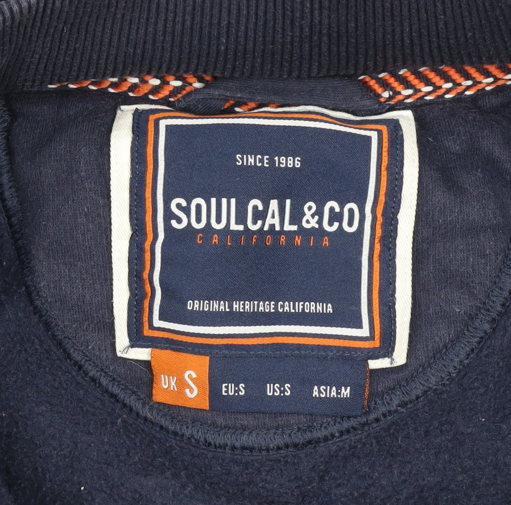 SoulCal & Co Men's Blue Hooded Full Zip Jacket Size S