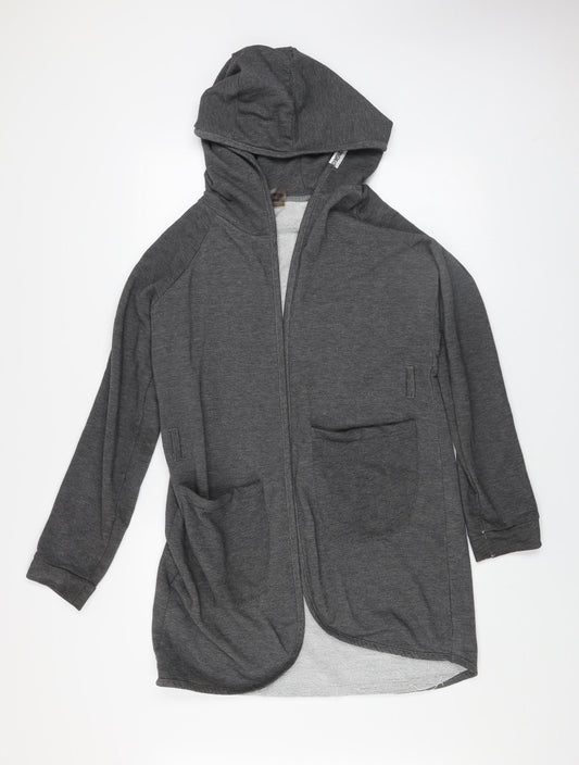 Gymshark Women’s Grey Hooded Long Sleeve Cardigan S