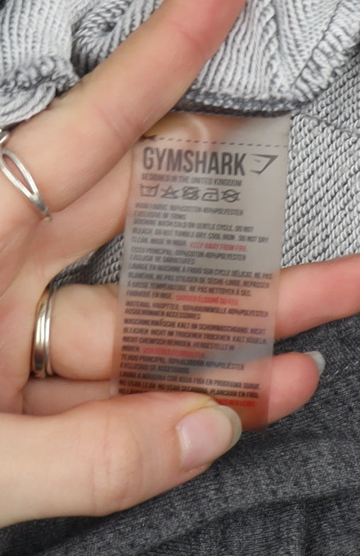 Gymshark Women’s Grey Hooded Long Sleeve Cardigan S