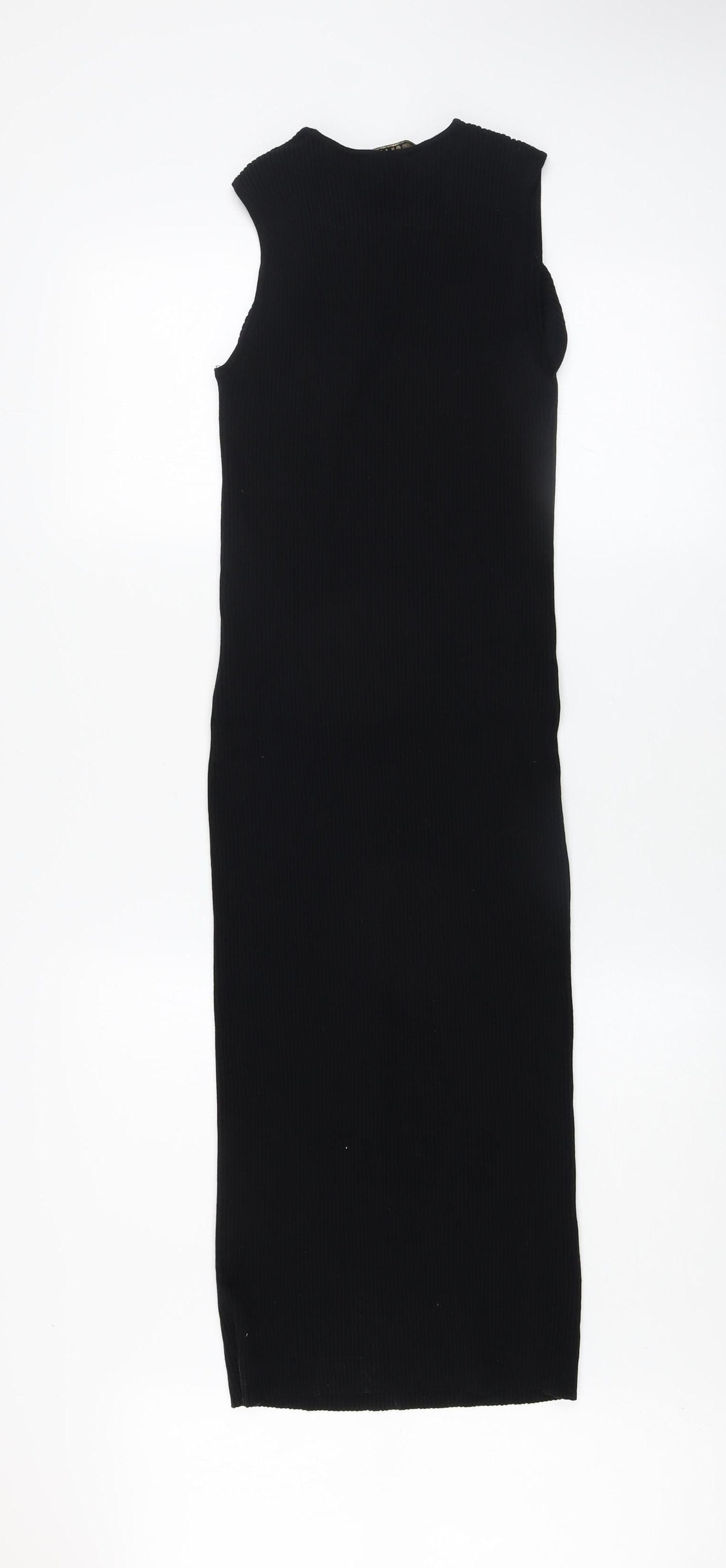 Lipsy Women Black Size 12 Sleeveless Bodycon Midi Dress