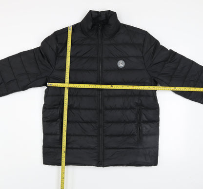 Original Penguin Men's Black Puffer Jacket M Full Zip Winter Coat