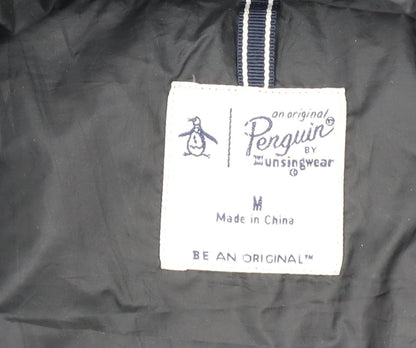 Original Penguin Men's Black Puffer Jacket M Full Zip Winter Coat