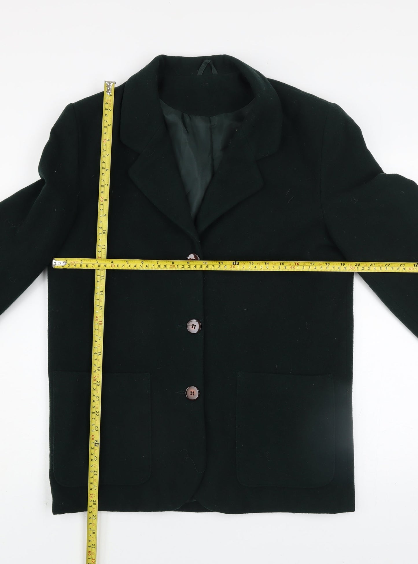 BHS Women’s Green Wool Blend Blazer UK 12 Classic Mid-Length Jacket