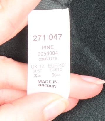 BHS Women’s Green Wool Blend Blazer UK 12 Classic Mid-Length Jacket