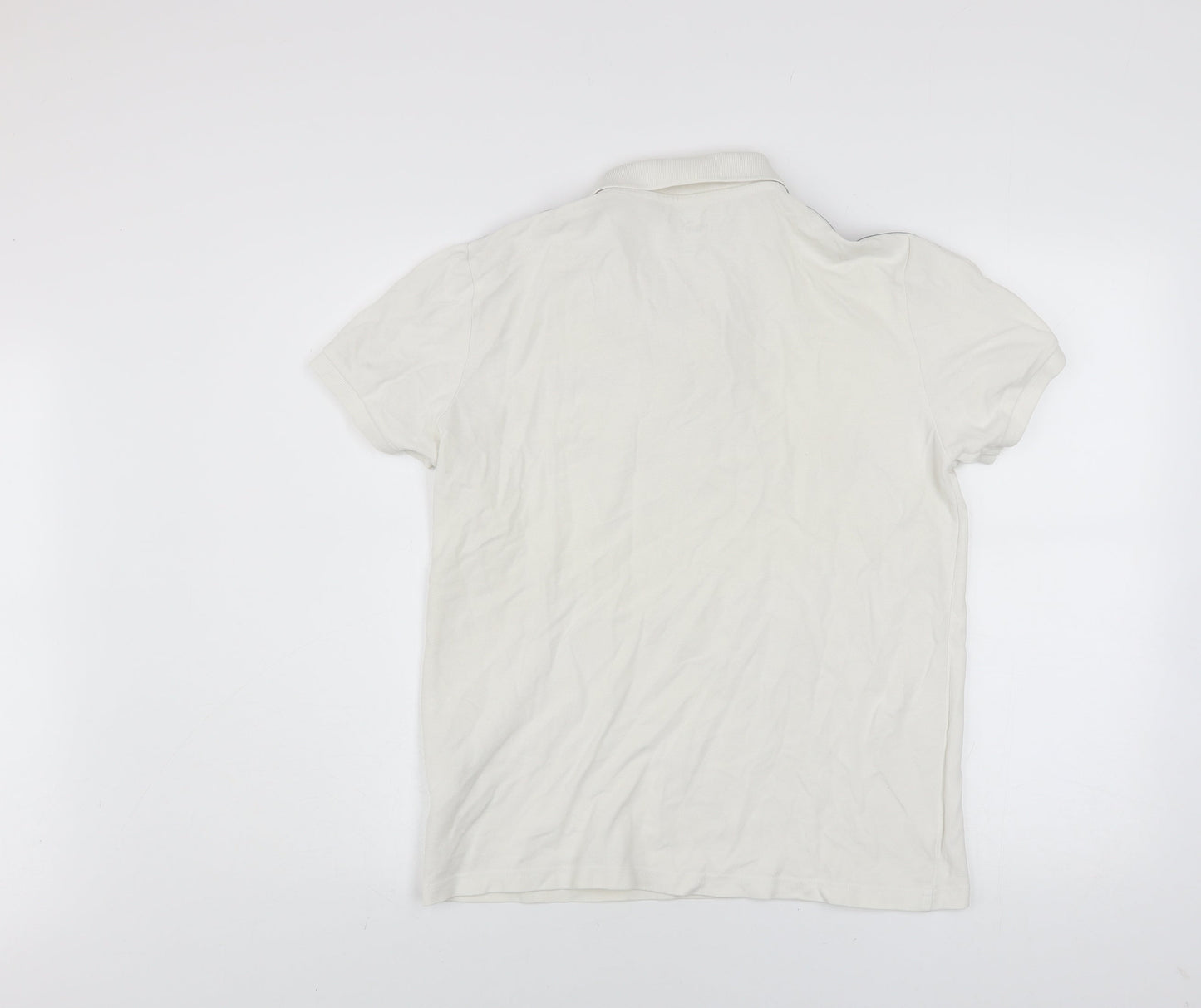 Puma Men's White Short Sleeve Cotton Polo Shirt Size M