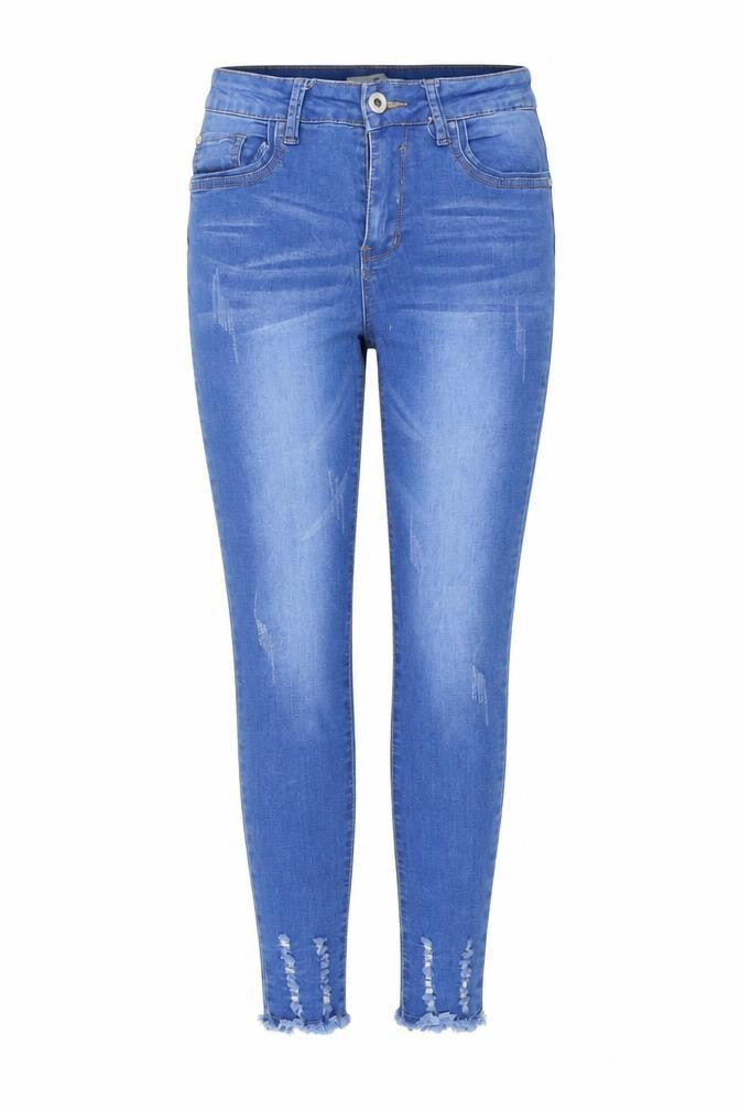 GIRL VIVI Womens Blue Distressed Skinny Jeans Size 12