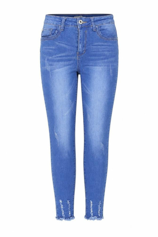 GIRL VIVI Womens Blue Distressed Skinny Jeans Size 12