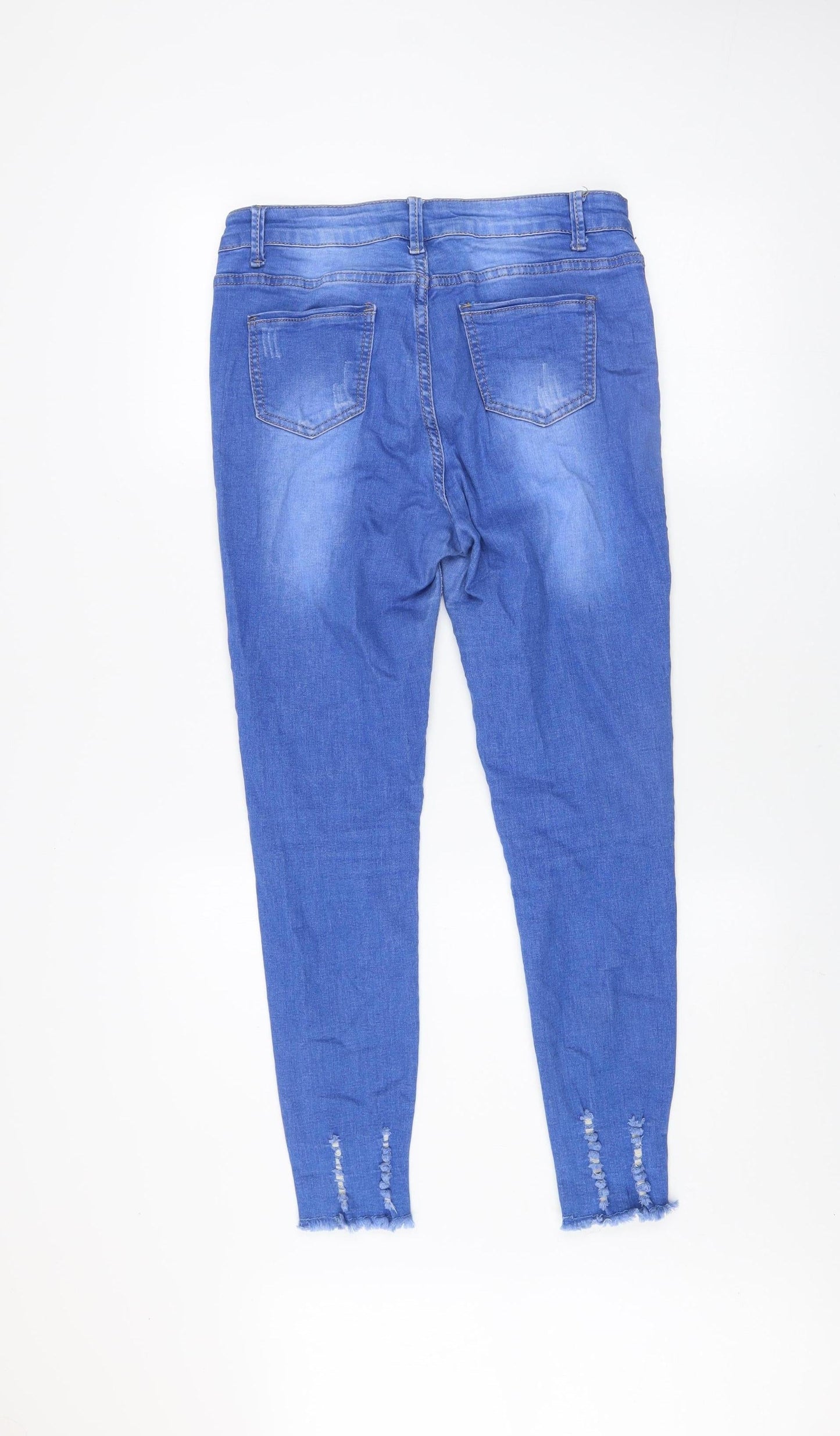 GIRL VIVI Womens Blue Distressed Skinny Jeans Size 12