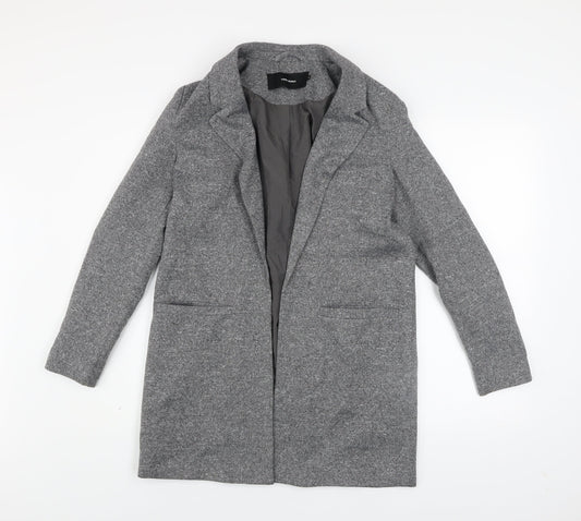 Vero Moda Women's Grey Mid-Length Coat Size 8 Classic Style
