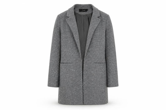 Vero Moda Women's Grey Mid-Length Coat Size 8 Classic Style