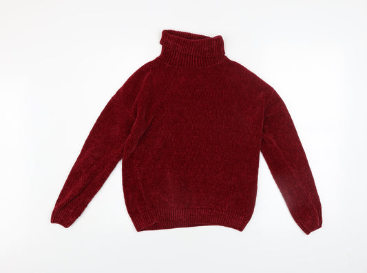 Papaya Women Red Roll Neck Pullover Jumper Size S 100% Polyester