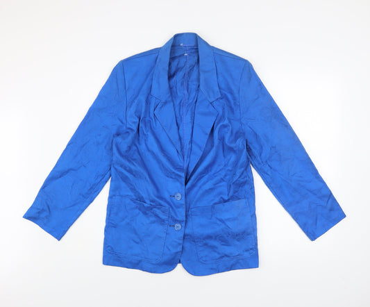 Marks and Spencer Women’s Blue Cotton Blazer Size 10 Long Sleeve