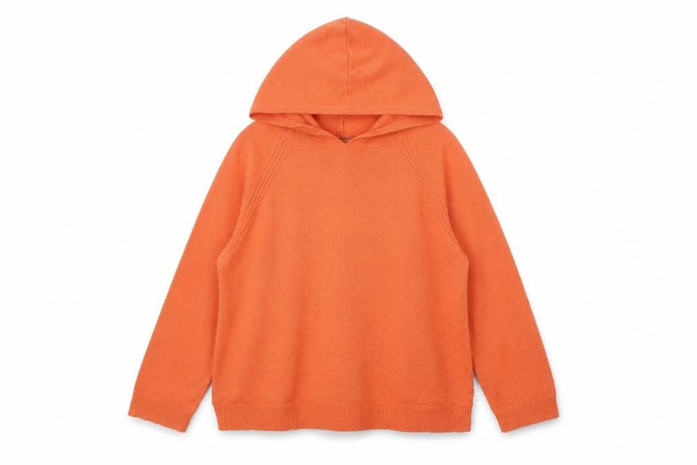 Next Womens Orange XL Hooded Pullover Acrylic Lyocell Linen Hoodie