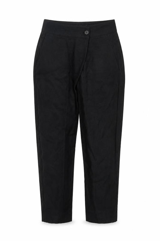 Country Road Women’s Black Linen Blend Straight Trousers Size 8