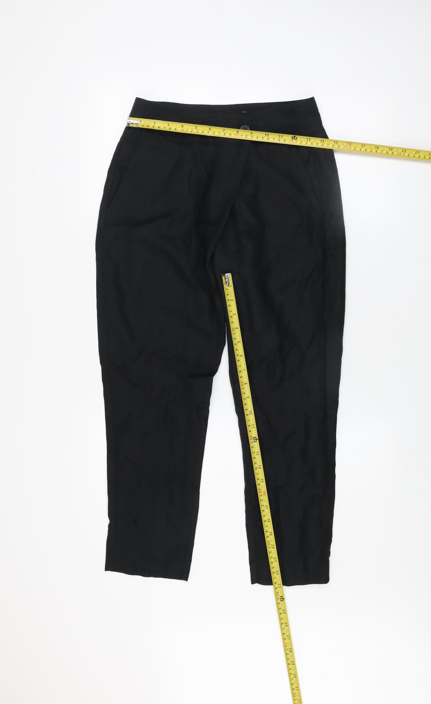 Country Road Women’s Black Linen Blend Straight Trousers Size 8