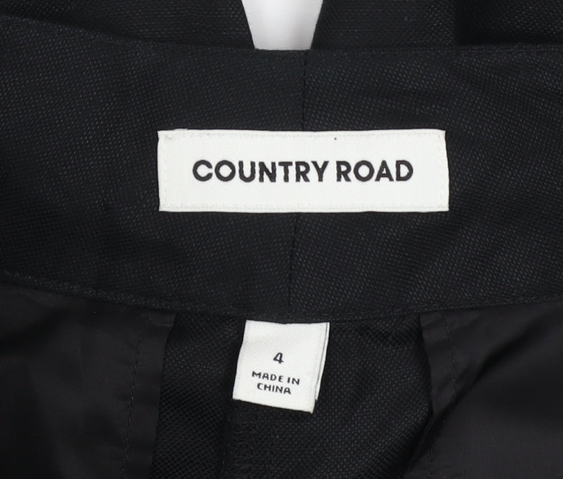 Country Road Women’s Black Linen Blend Straight Trousers Size 8