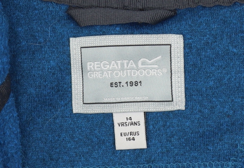Regatta Boys Blue Full Zip Hooded Fleece Jacket 14 Years
