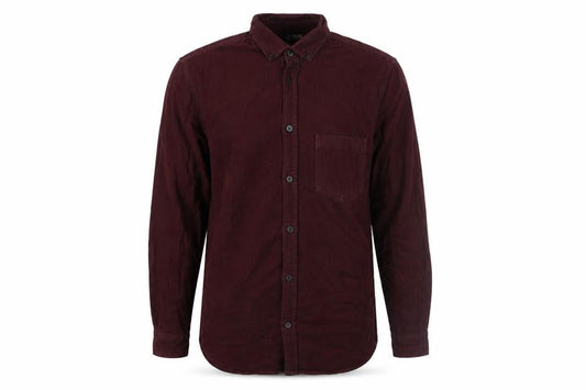 H&M Divided Men's Burgundy Long Sleeve Button-Up Casual Shirt Size S