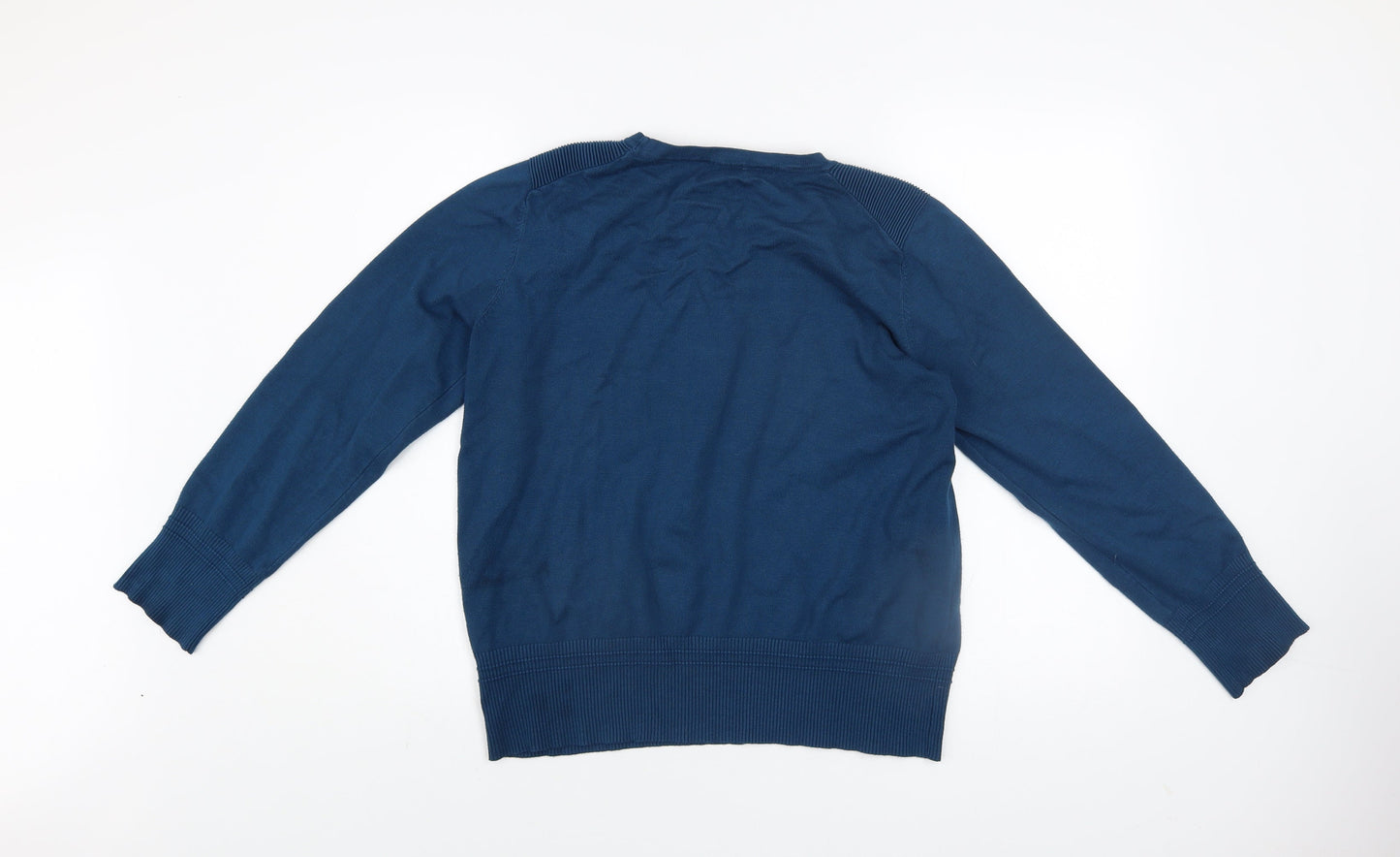 Principles Women Blue Crew Neck Button Detail Jumper Size 18