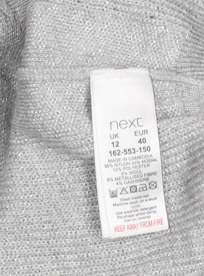 Next Women’s Grey V-Neck Bow Back Knit Jumper Size 12