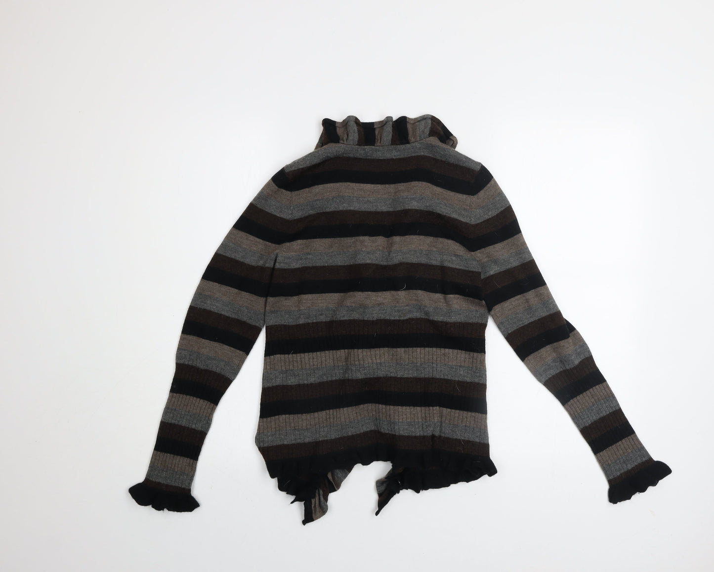 Marks and Spencer Women’s Brown Striped Ruffle Cardigan UK 14