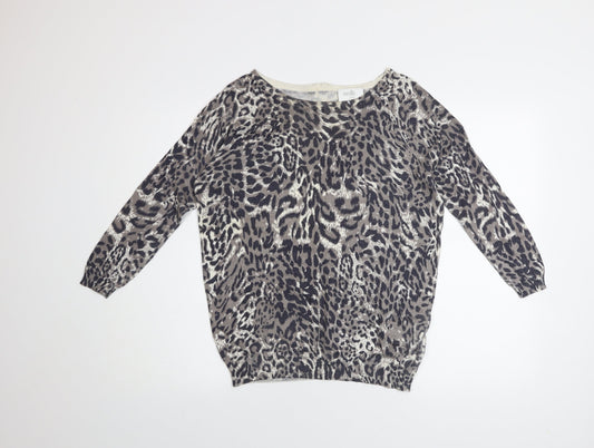 Wallis Women’s Grey Animal Print Petite Jumper Size S