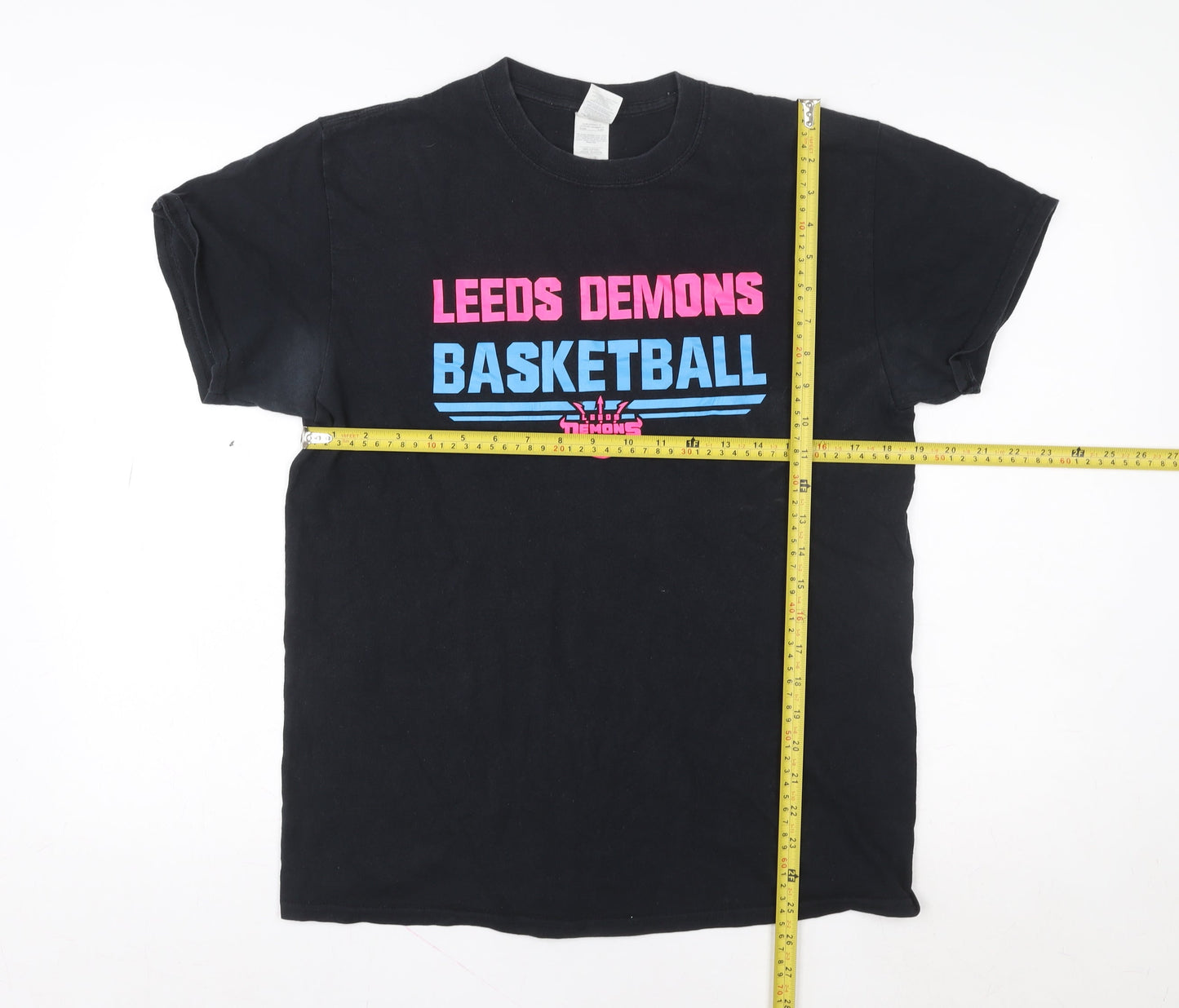 Gildan Women's Black Leeds Demons Basketball Cotton T-Shirt Size M