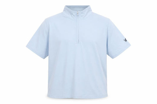 Lyle & Scott Men's Blue Short Sleeve 1/2 Zip Cotton Top LL