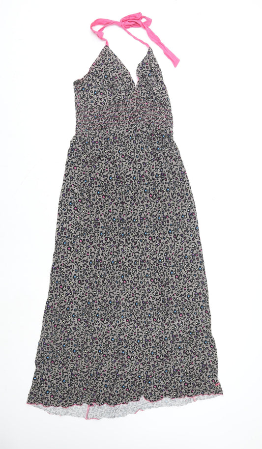 Urban Beach Womens Multicoloured Animal Print Maxi Halter Dress Size 10