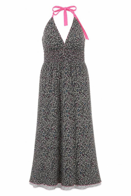 Urban Beach Womens Multicoloured Animal Print Maxi Halter Dress Size 10