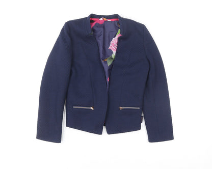 Additional front view of Baker by Ted Baker girls’ blue textured blazer jacket, size 5, years