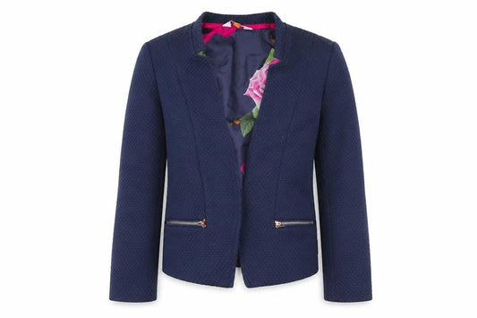 Baker by Ted Baker Girls Blue Textured Blazer Jacket Size 5 Years