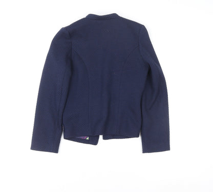 Close-up detail of Baker by Ted Baker girls’ blue textured blazer jacket, size 5, years