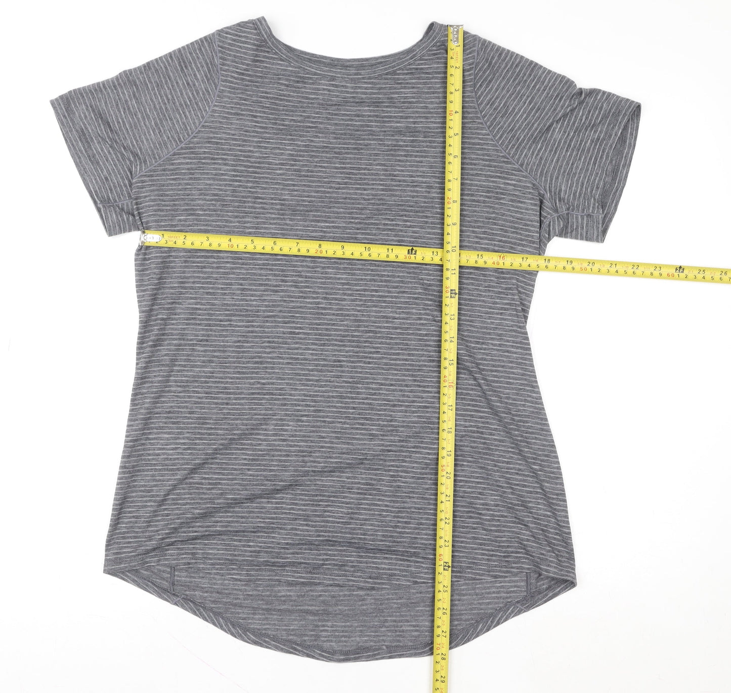 Athletic Works Men’s Grey Striped Short Sleeve T-Shirt M