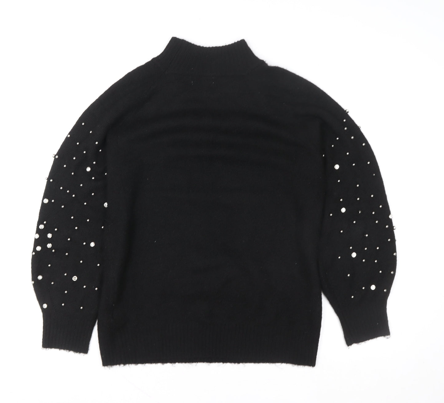 Sweewē Paris Women’s Black Beaded High Neck Knit Jumper M