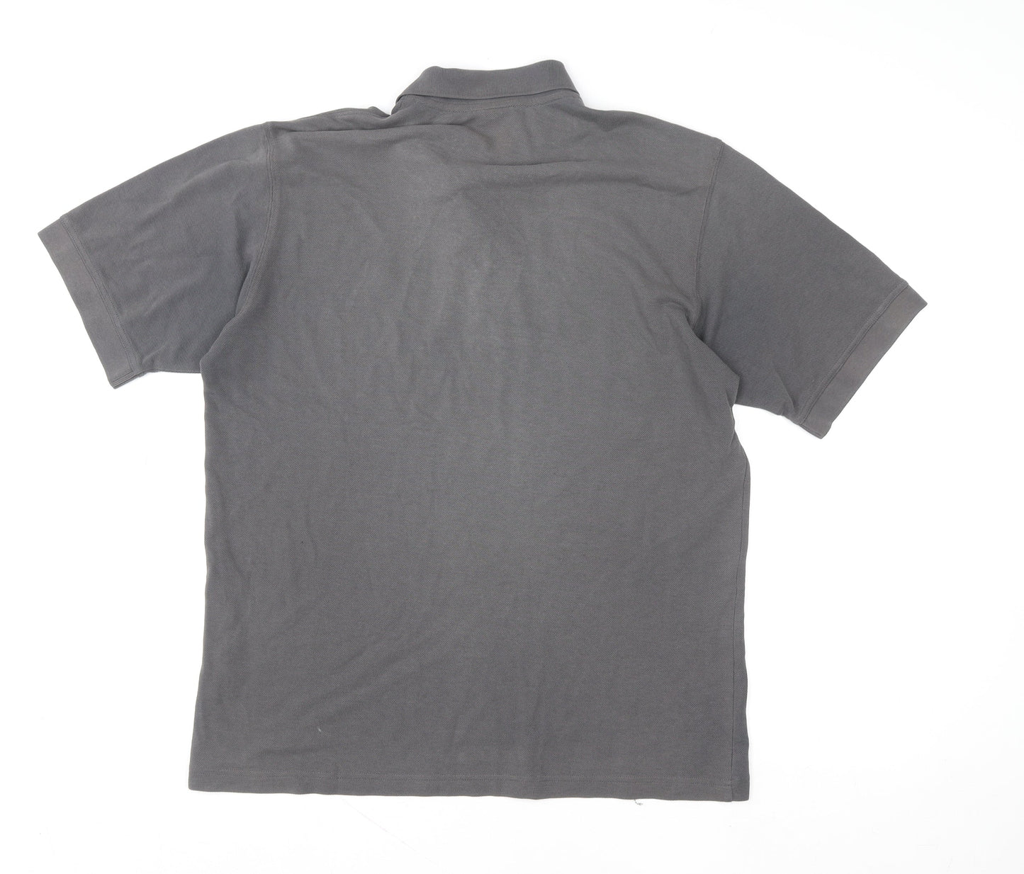 Adidas Men's Grey Cotton Blend Short Sleeve Polo Shirt L