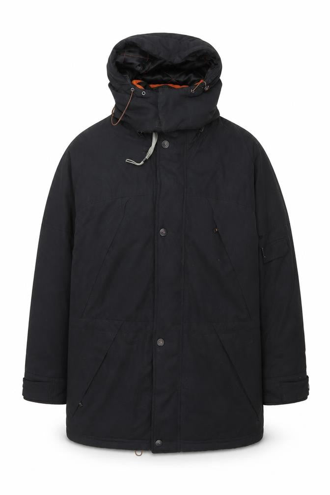 Bush Men's Black Hooded Parka Jacket Size 38 Regular Winter Coat