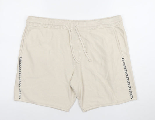 Autograph Men’s Beige Cotton Knit Sweat Shorts XL Casual