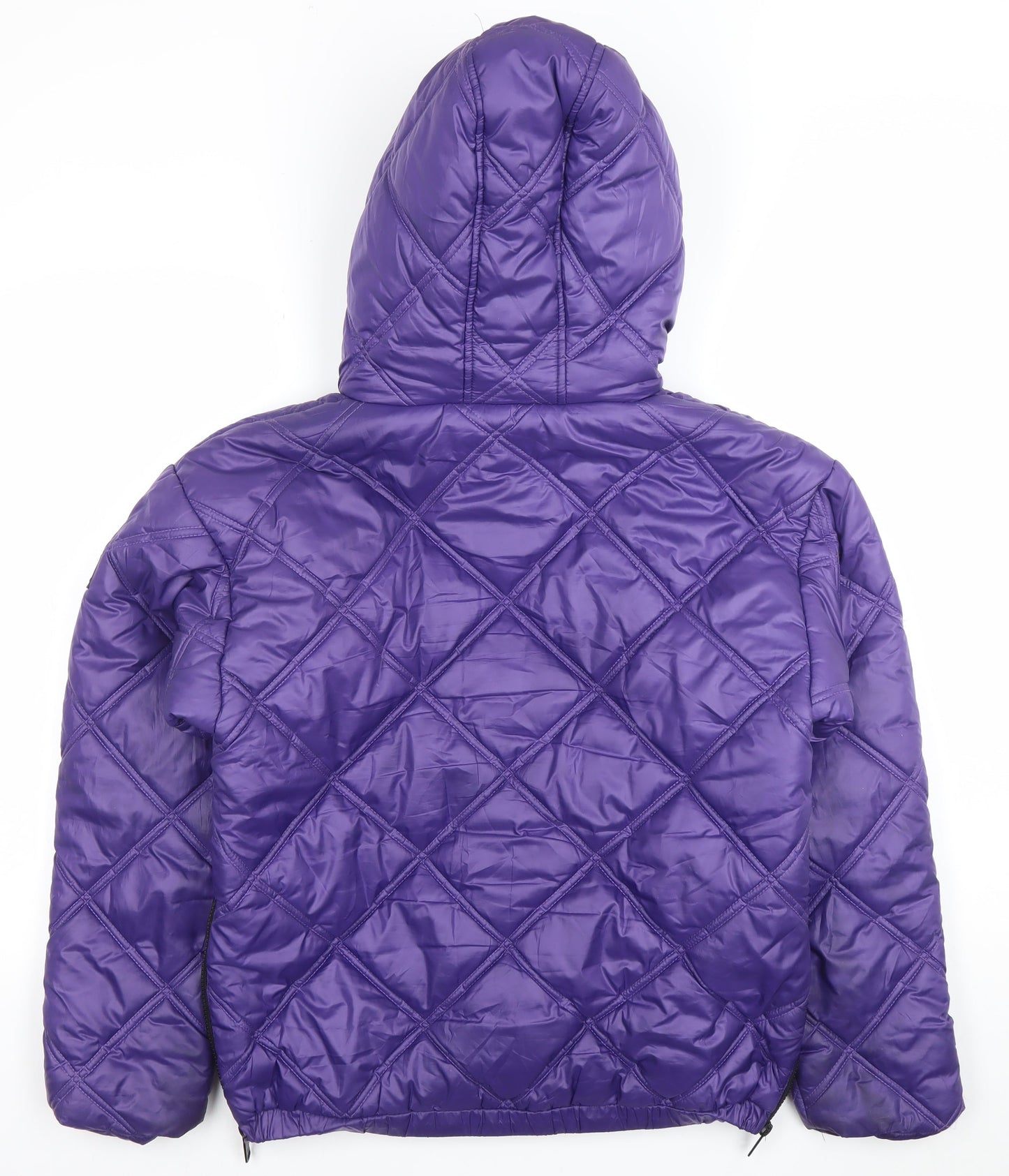 Kenneth Cole Women's Purple Quilted Hooded Puffer Jacket Size M