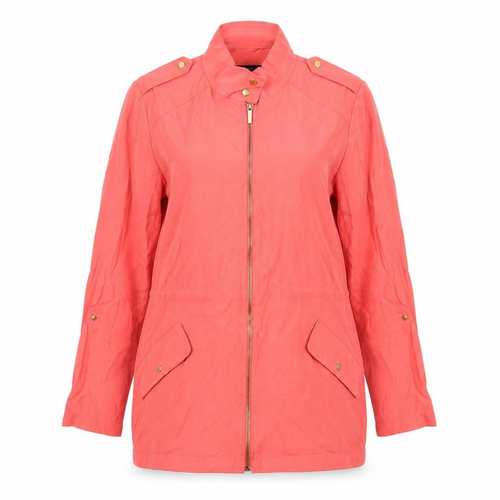 Zara Womens Pink Mid-Length Viscose Parka Jacket Size 12