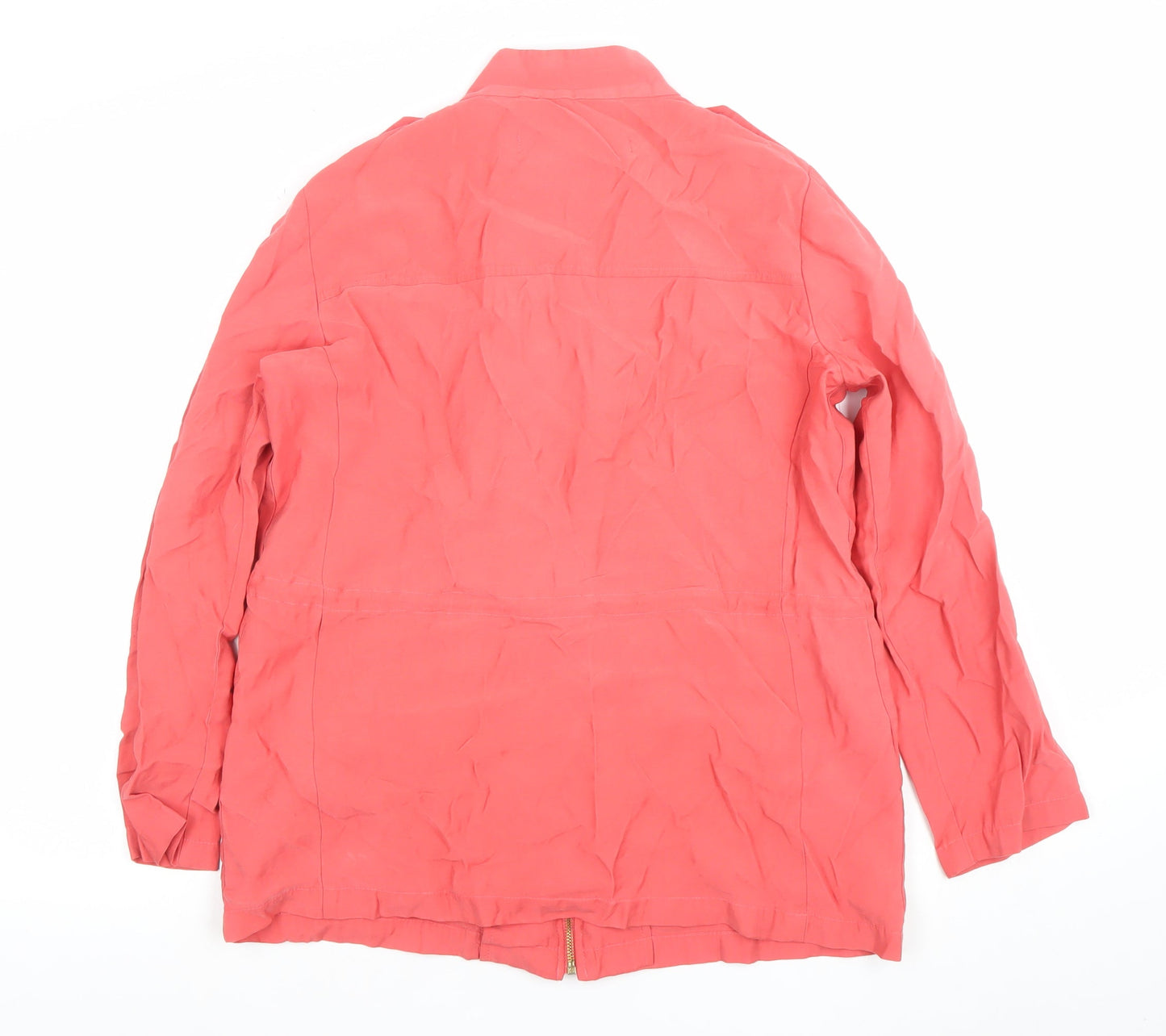 Zara Womens Pink Mid-Length Viscose Parka Jacket Size 12