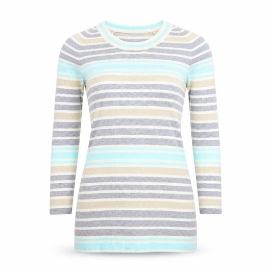 Marks & Spencer Women’s Multicoloured Striped Cashmere Blend Jumper UK 10