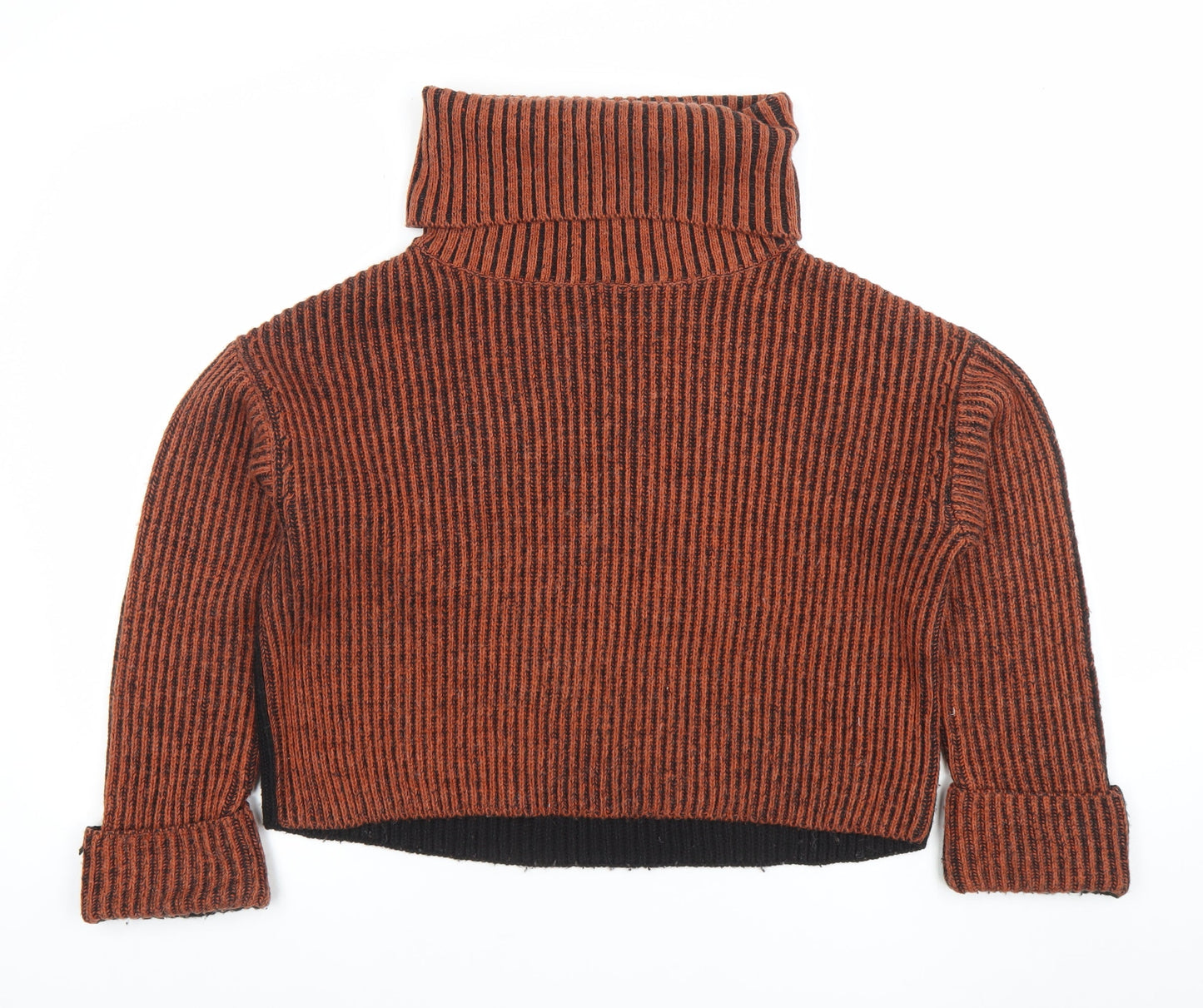Topshop Womens Multicoloured Wool Roll Neck Chunky Knit Jumper XS