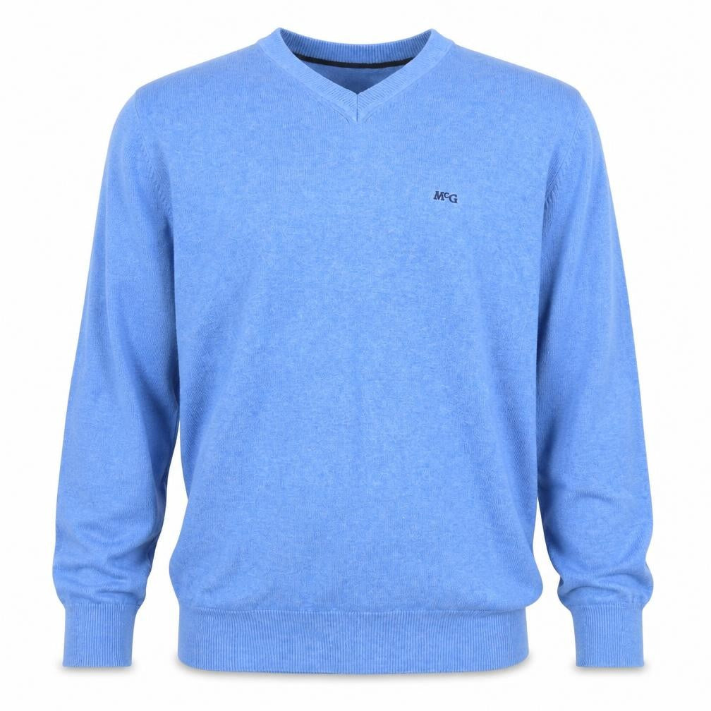 McGregor Men's Blue XL V-Neck Cotton Blend Jumper