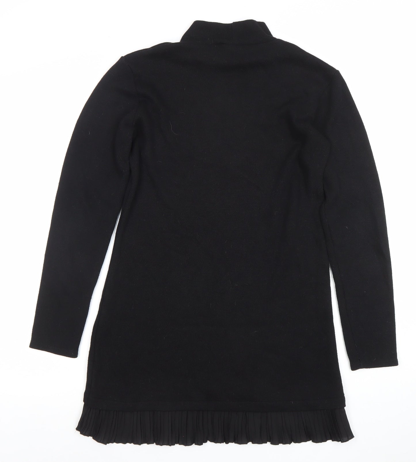 ZARA Women's Black Roll Neck Knit Tunic Jumper Size M Long Sleeve