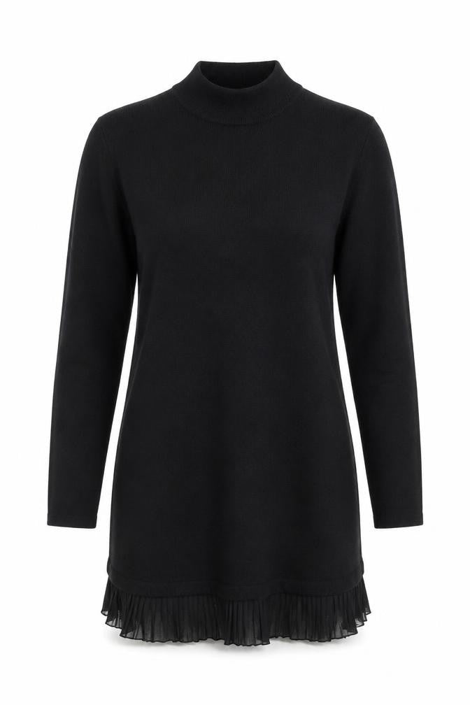 ZARA Women's Black Roll Neck Knit Tunic Jumper Size M Long Sleeve