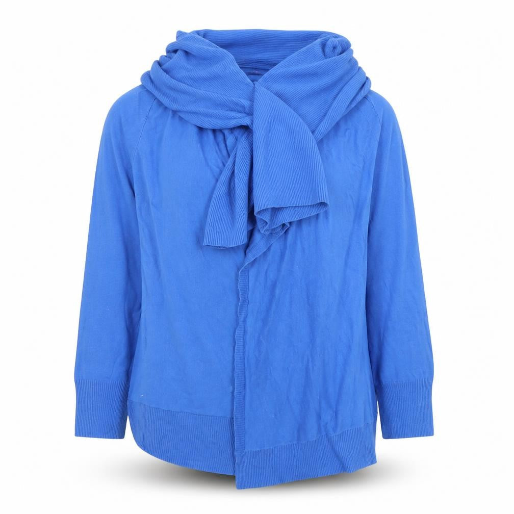 Monsoon Womens Blue Cotton Knit Open Cardigan Size S