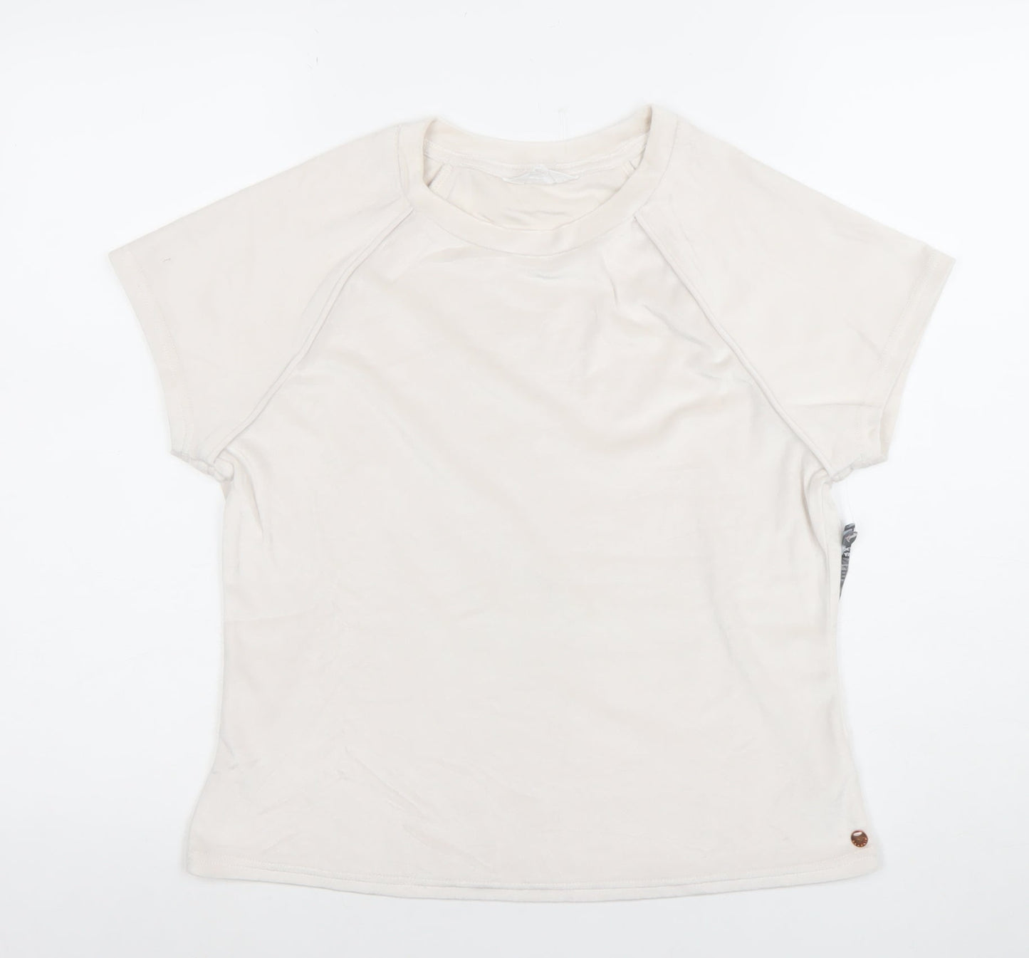 Danskin Women's Beige XL Short Sleeve Crew Neck Stretch T-Shirt