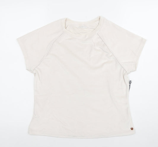 Danskin Women's Beige XL Short Sleeve Crew Neck Stretch T-Shirt